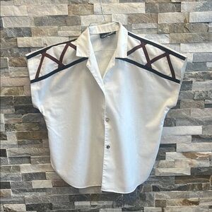 Chic White and Brown Women's Jacket